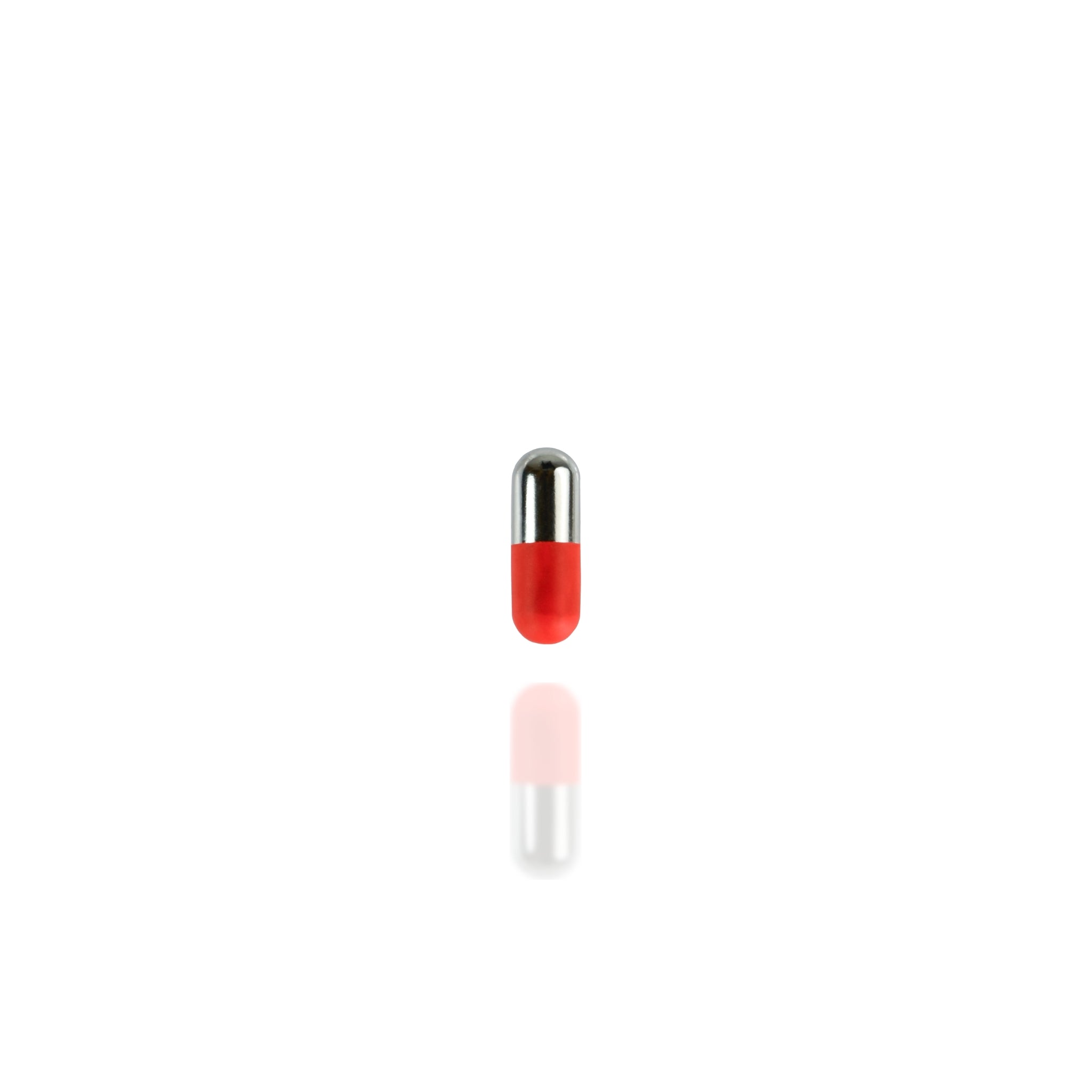 Red Pill Prescription Pin in Lacquered Silver